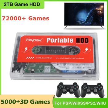 2T HDD Преносим външен слот твърд диск с вграден 72000 + игри, игри За PSP/PS2/PS1/SS Твърд диск за мини-КОМПЮТЪР