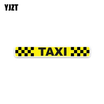 YJZT 20*2,5 СМ Жълта клетчатая стикер на прозореца на колата ТАКСИ, Светлоотразителни Стикери, луксозен автомобил-стайлинг C1-8240