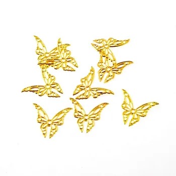 Безплатна доставка 100шт Златен Тон Пеперуда Филигран Тайна Конектори Метални Занаяти Подарък Декорации DIY 22x19 мм