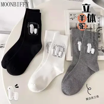 Мультяшные сладък японски Чорапи до средата на бедрото, Дълги Чорапи от алпака, Мъжки и дамски Дълги Чорапи, Универсални мъжки чорапи Four Seasons